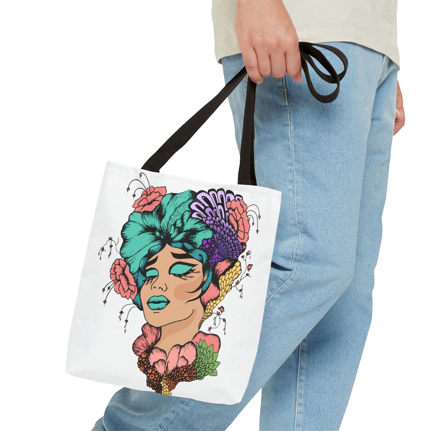 African American Tote Bag with Woman head