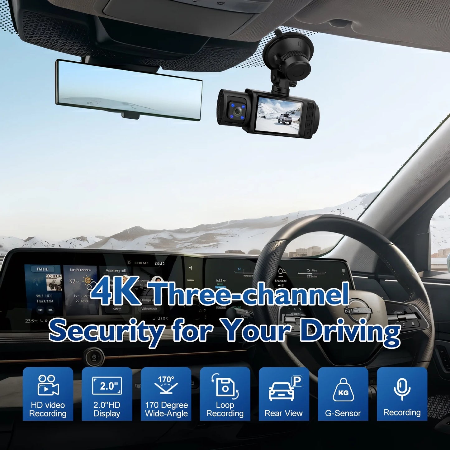 Capture Every Moment on the Road with Our 3 Channel 4K Dash Cam – Includes 32GB Card! 🚗💨 #DashCam #CarSafety #RoadTrip